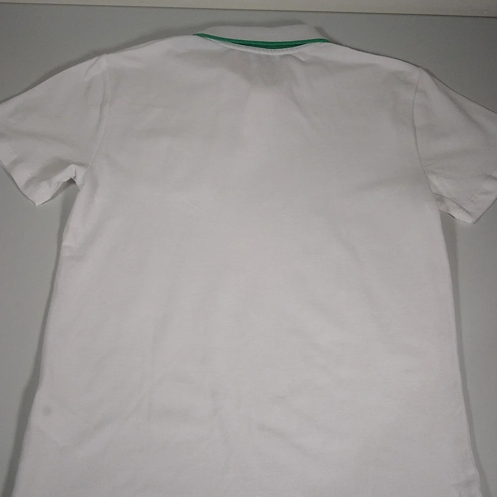 NWT‎ J. Crew Crewcuts boys white polo shirt green collar trim XL